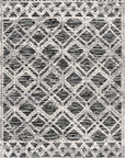 Shaggy Lattice Tassel Rug | Grey
