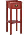 HomCom 30" Elegant Narrow Accent End Bedside Sofa Table with Storage Drawer, Red