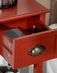 HomCom 30" Elegant Narrow Accent End Bedside Sofa Table with Storage Drawer, Red