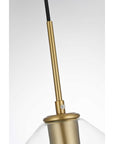 Living District Gene 8 Inch Pendant Clear Shade in Satin Gold