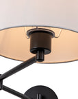 C Cattleya 2-Pack Indoor Wall Light with Linen Shade Black Finish Swing Arm Wall Light Plug-In/Hardwired