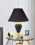ORE International 27" Ceramic Table Lamp, Black