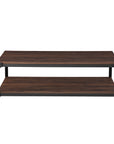 Woven Paths Wilson Angle Iron Rustic Coffee Table, Dark Walnut