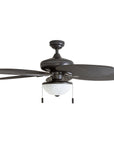 Prominence Home Inland Breeze 52" Bronze Indoor/Outdoor Ceiling Fan with 5 Blades, Bowl Light Kit, Pull Chains & Reverse Airflow