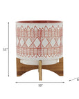 10" Aztec Planter on Wooden Stand - From Where -
