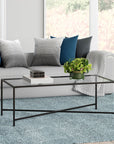 Mille Metal and Glass Top Coffee Table