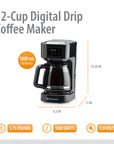 12 - Cup Digital Touchscreen Drip Coffee Maker - From Where -