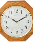 12 Inch Octagonal Solid Oak Wall Clock - From Where -