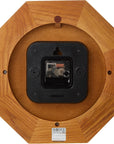 12" Octagonal Solid Oak Wall Clock - From Where -