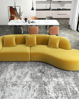 126" Japandi Velvet Curvy Couch - From Where -