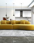 126" Japandi Velvet Curvy Couch - From Where -
