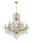 13 Light Clear Italian Crystal Gold Chandelier - From Where -