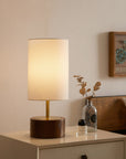 16.25" Woodgrain Touch Table Lamp - From Where -