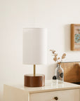 16.25" Woodgrain Touch Table Lamp - From Where -