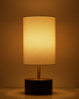 16.25" Woodgrain Touch Table Lamp - From Where -