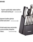 Farberware 15-piece Stamped Stainless Steel Knife Block Set