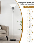 70in Black Floor Lamp