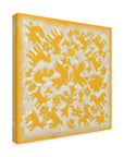 18x18 - Inch Folk Story in Yellow by Chariklia Zarris - From Where -