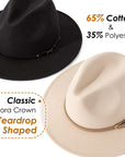 2 Pack Classic Wide Brim Belt Buckle Fedora Hat - From Where -