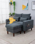 2 - Seat Sofa Couch with Ottoman Footstool - From Where -