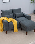 2 - Seat Sofa Couch with Ottoman Footstool - From Where -