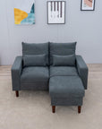 2 - Seat Sofa Couch with Ottoman Footstool - From Where -