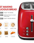 2 Slice Toaster Retro Stainless Steel with Bagel - From Where -
