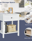 2 - Tier Bedside Table with Drawer - From Where -