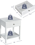 2 - Tier Bedside Table with Drawer - From Where -