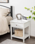 2 - Tier Bedside Table with Drawer - From Where -
