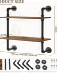 2 - Tier Floating Pipe Industrial Shelf - From Where -