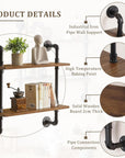 2 - Tier Floating Pipe Industrial Shelf - From Where -