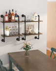 2 - Tier Floating Pipe Industrial Shelf - From Where -