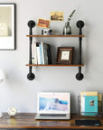2 - Tier Floating Pipe Industrial Shelf - From Where -