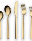 20 Pieces Gold Plated Stainless Steel Flatware Set, Sliverware Cutlery Set Service for 4, Mirror Polished