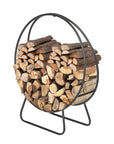 Sunnydaze Modern Tubular Steel Firewood Hoop Log Rack, Indoor Outdoor