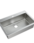 Islet 33"x22" stainless steel 18 gauge single bowl dual mount sink