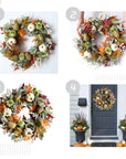 22" Farmhouse Autumn Wreath - From Where -