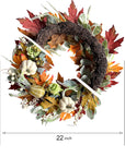 22" Farmhouse Autumn Wreath - From Where -