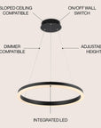 23.5" LED Metal Hoop Pendant - From Where -