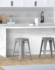 24" High Backless Metal Barstools - From Where -