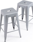 24" High Backless Metal Barstools - From Where -