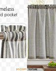 24" Striped Linen Kitchen Curtains - From Where -