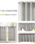 24" Striped Linen Kitchen Curtains - From Where -