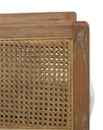 24.5" Oak & Rattan Upholstered Accent Arm Chair - From Where -