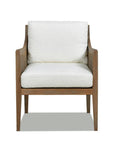 24.5" Oak & Rattan Upholstered Accent Arm Chair - From Where -