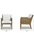 24.5" Oak & Rattan Upholstered Accent Arm Chair - From Where -