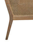 24.5" Oak & Rattan Upholstered Accent Arm Chair - From Where -