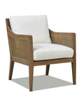 24.5" Oak & Rattan Upholstered Accent Arm Chair - From Where -