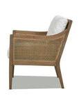 24.5" Oak & Rattan Upholstered Accent Arm Chair - From Where -